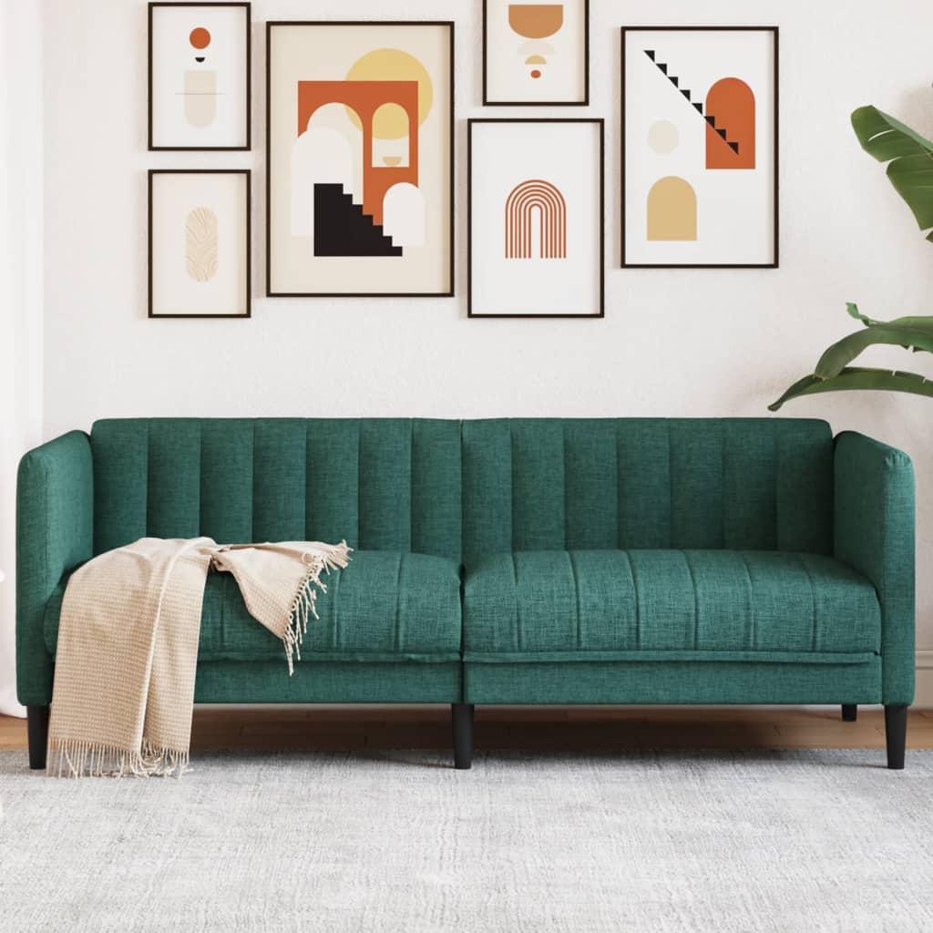 2 Personers Sofa Stof Mørkegrøn