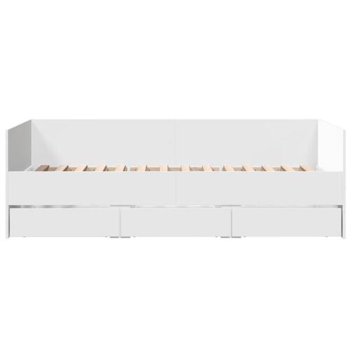 Daybed med skuffer 90x200 cm konstrueret træ hvid