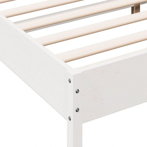 Sengeramme uden madras 135x190 cm massivt fyrretræ hvid