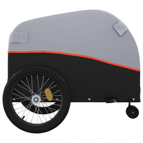 Cykelanhænger 45 kg - jern, sort/orange