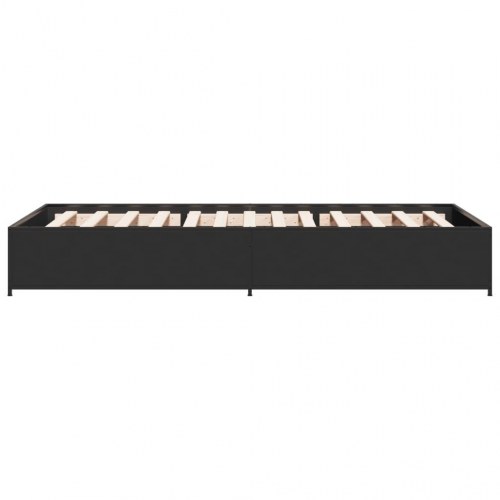 Sengeramme 100x200 cm i konstrueret træ og metal - sort