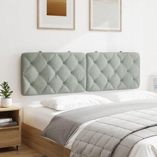 Gavlpude 160 cm velour lysegrå