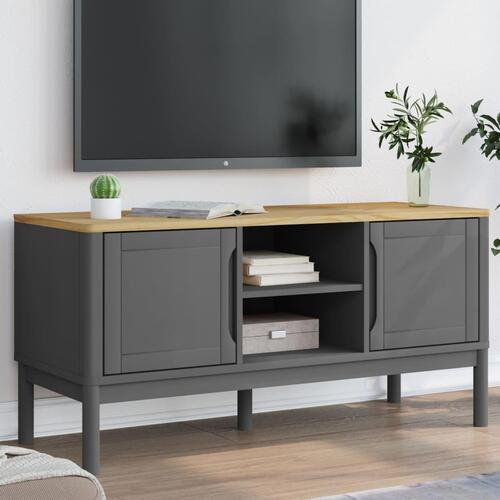 Tv-bord FLORO 114x43x55 cm massivt fyrretræ grå