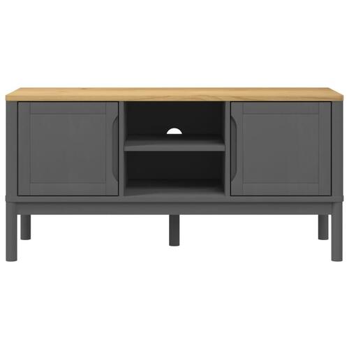 Tv-bord FLORO 114x43x55 cm massivt fyrretræ grå