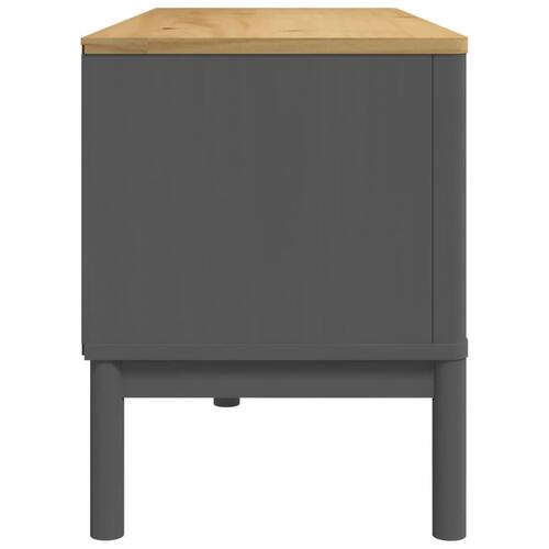 Tv-bord FLORO 114x43x55 cm massivt fyrretræ grå