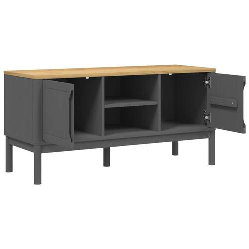 Tv-bord FLORO 114x43x55 cm massivt fyrretræ grå