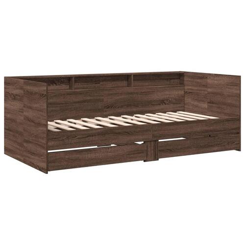 Daybed med skuffer uden madras 90x200 cm brunt eg