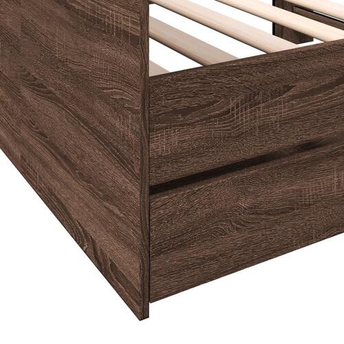 Daybed med skuffer uden madras 90x200 cm brunt eg