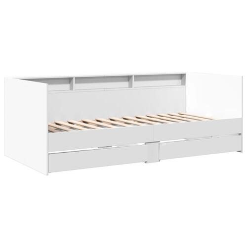 Daybed med skuffer 90x200 cm konstrueret træ hvid