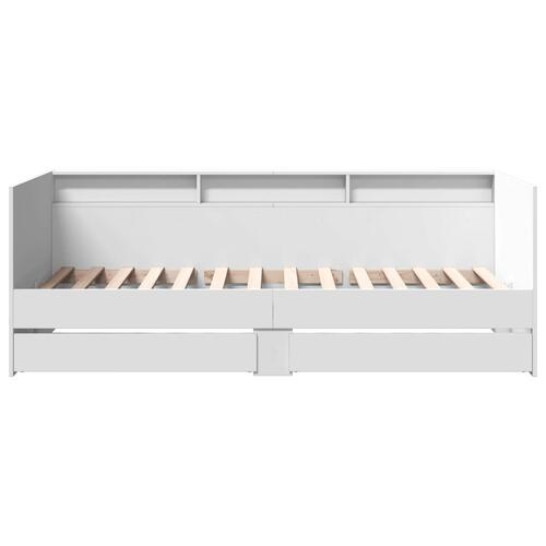 Daybed med skuffer 90x200 cm konstrueret træ hvid