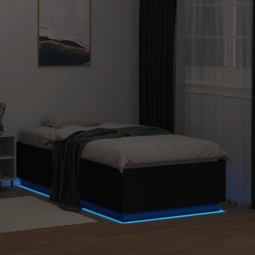 Sengeramme med LED-lys 75 x 190 cm - sort