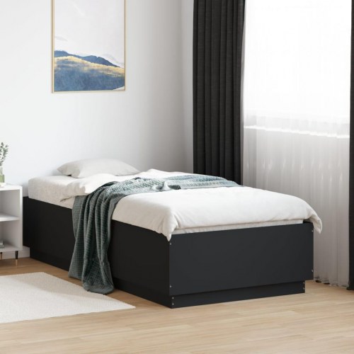 Sengeramme med LED-lys 75 x 190 cm - sort