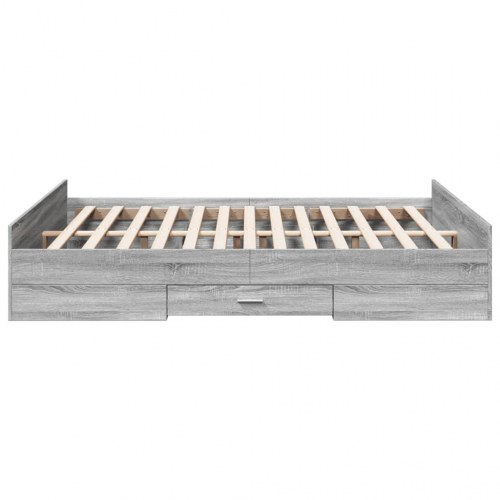 Sengeramme med 2 skuffer 140 x 200 cm - grå sonoma-eg