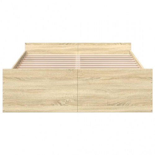 Sengeramme med skuffer 120 x 200 cm - sonoma-eg