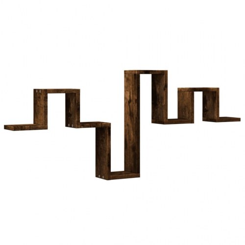 Væghylde 104,5x10x43 cm konstrueret træ røget egetræsfarve