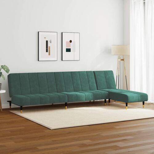 2 personers sofa velour mørkegrøn