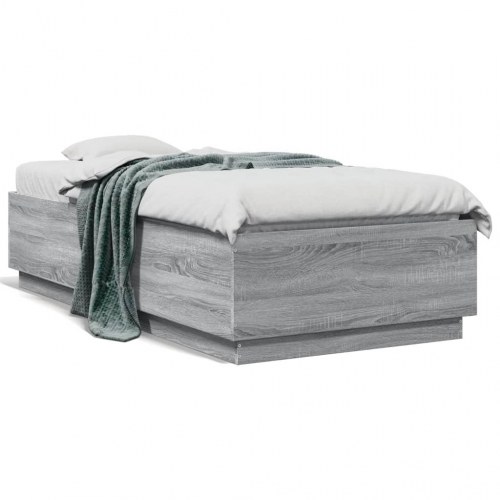 Sengeramme 90 x 190 cm i konstrueret træ - grå sonoma-eg