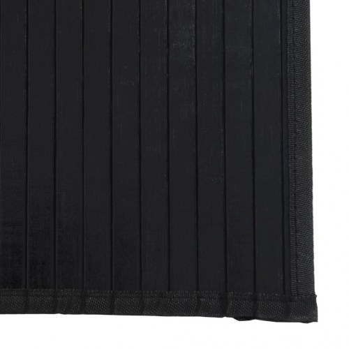 Gulvtæppe i bambus 100 x 60 cm - sort