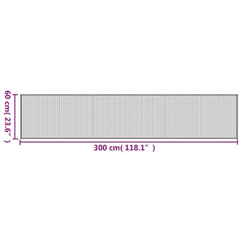Bambustæppe rektangulært 60 x 300 cm - sort