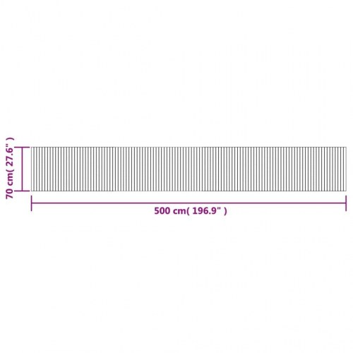 Bambustæppe 70 x 500 cm rektangulært - mørkebrun