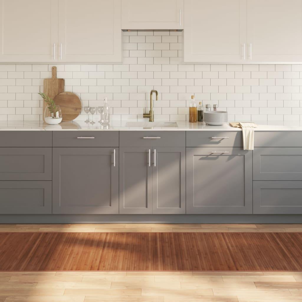 Gulvtæppe Rektangulær Bambus - Brun / 80 x 1000 cm