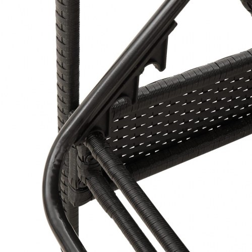Liggestol med hynde 63x200x81 cm polyrattan sort