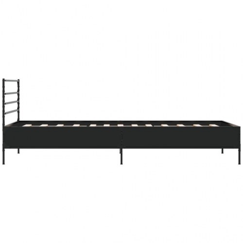 Sengeramme 90 x 200 cm i konstrueret træ og metal - sort
