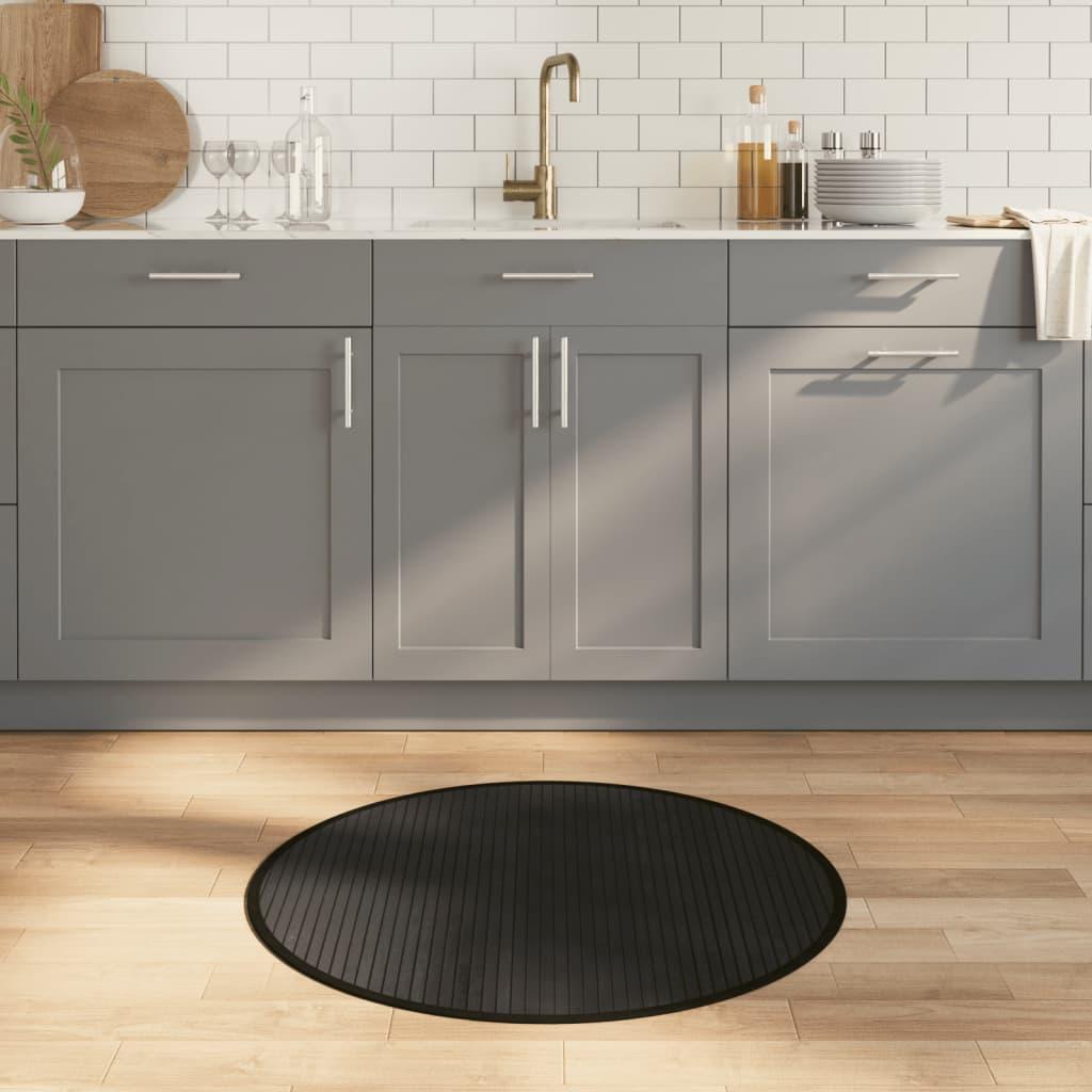 Gulvtæppe 80 cm bambus sort billede