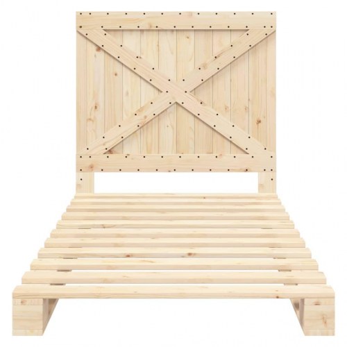 Sengeramme med sengegavl 100 x 200 cm - massivt fyrretræ