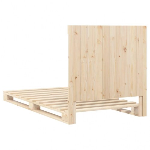 Sengeramme med sengegavl 100 x 200 cm - massivt fyrretræ