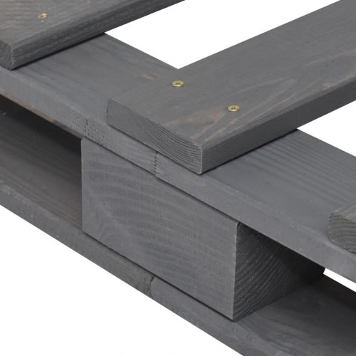 Sengeramme med sengegavl 90 x 200 cm massivt fyrretræ - grå