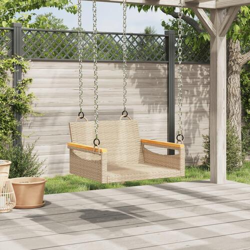 Gyngebænk 63x62x40 cm polyrattan beige
