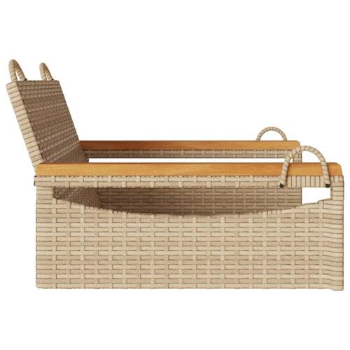 Gyngebænk 63x62x40 cm polyrattan beige