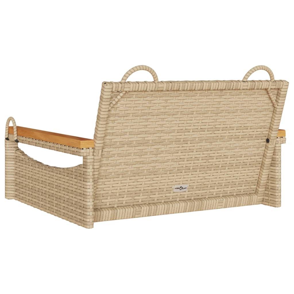 Gyngebænk 63x62x40 cm polyrattan beige