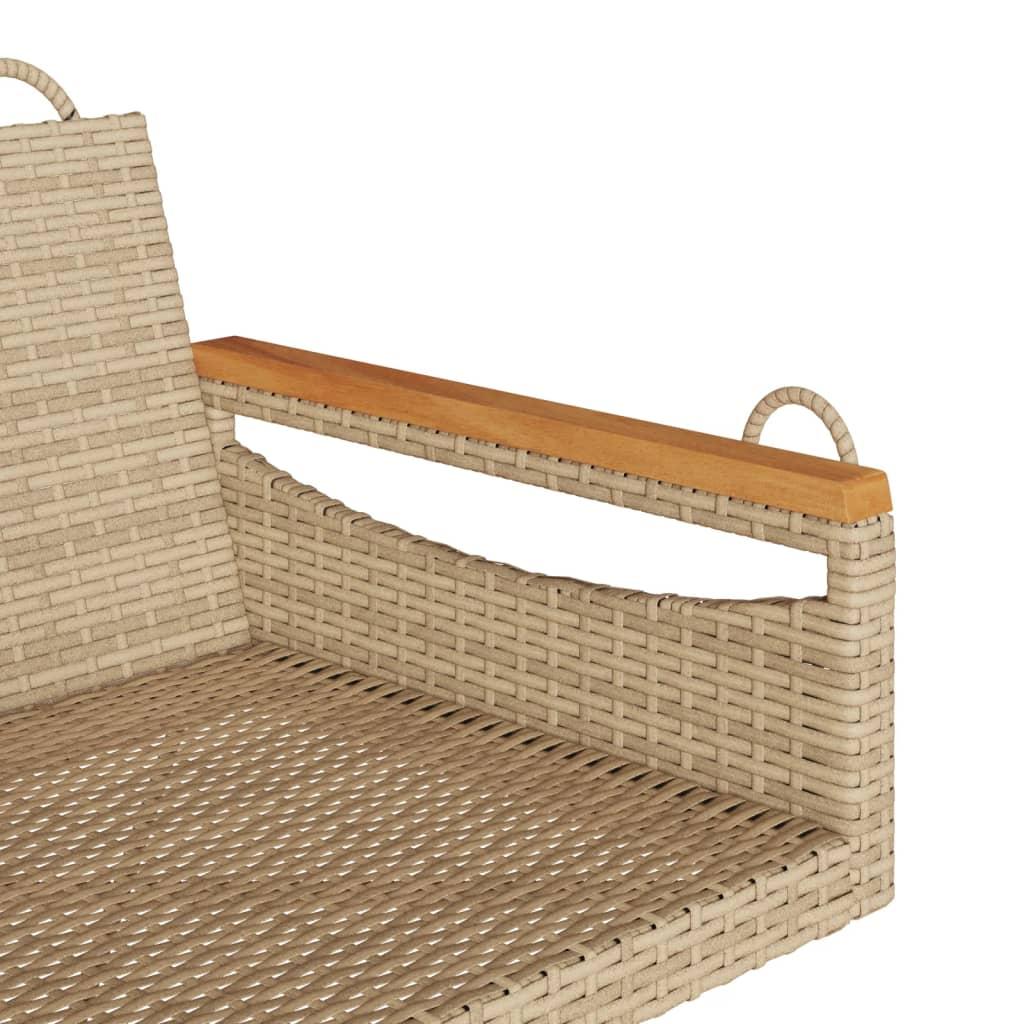Gyngebænk 63x62x40 cm polyrattan beige