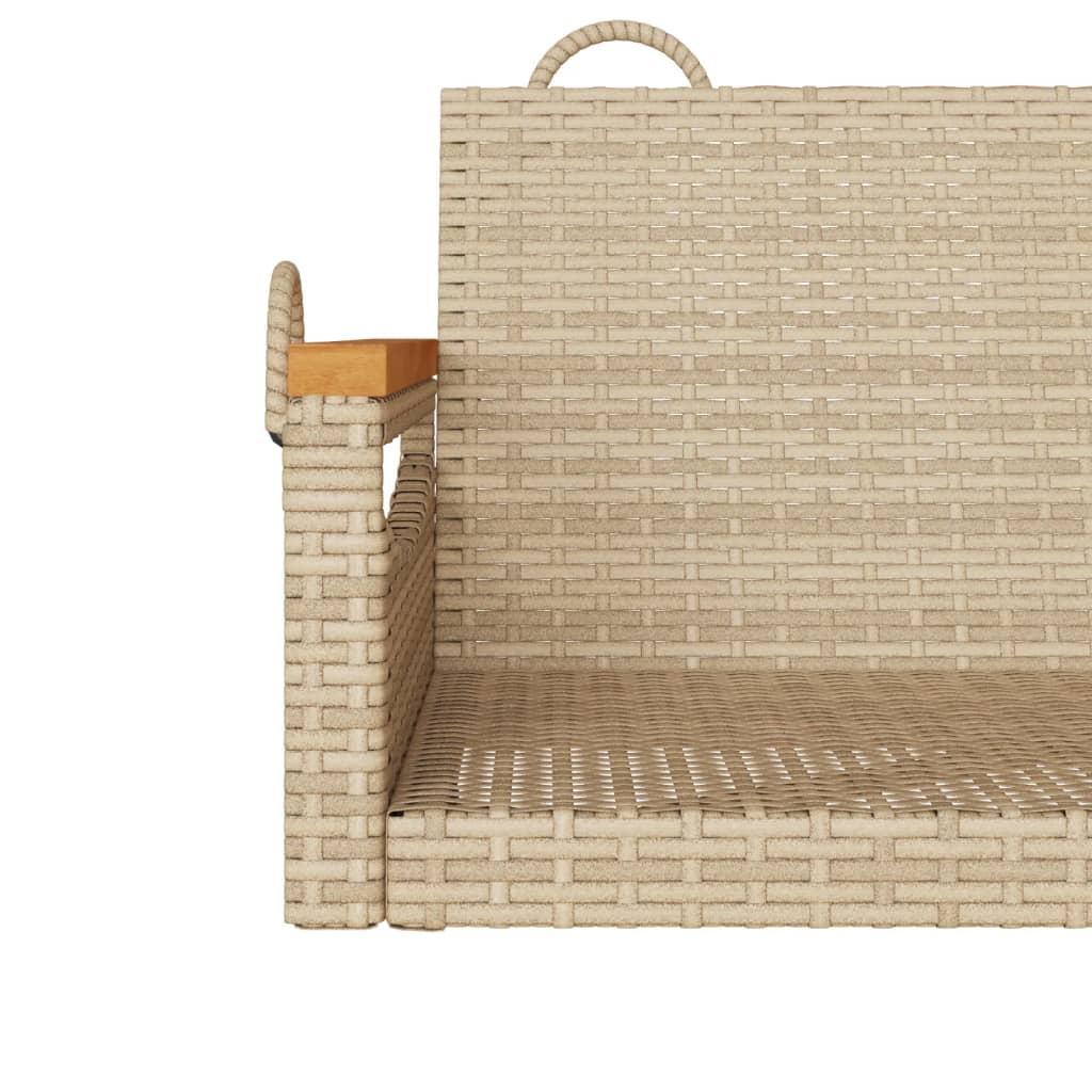 Gyngebænk 63x62x40 cm polyrattan beige