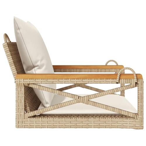 Gyngebænk med hynder 63x62x40 cm polyrattan beige