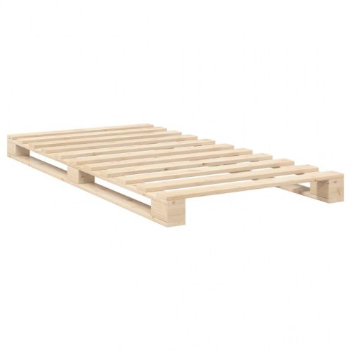 Sengeramme med sengegavl 100 x 200 cm i massivt fyrretræ