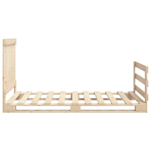 Sengeramme med sengegavl 100 x 200 cm i massivt fyrretræ