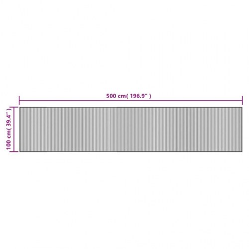 Bambustæppe rektangulært 100 x 500 cm - mørkebrun