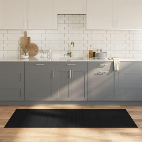 Bambustæppe 80 x 200 cm rektangulært - sort