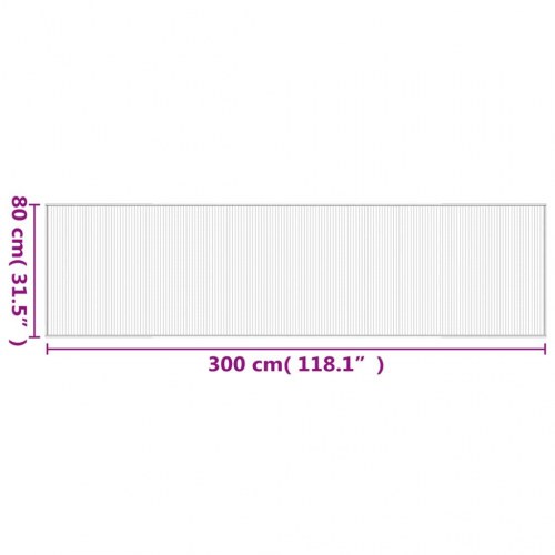 Bambustæppe 80 x 300 cm rektangulært - sort