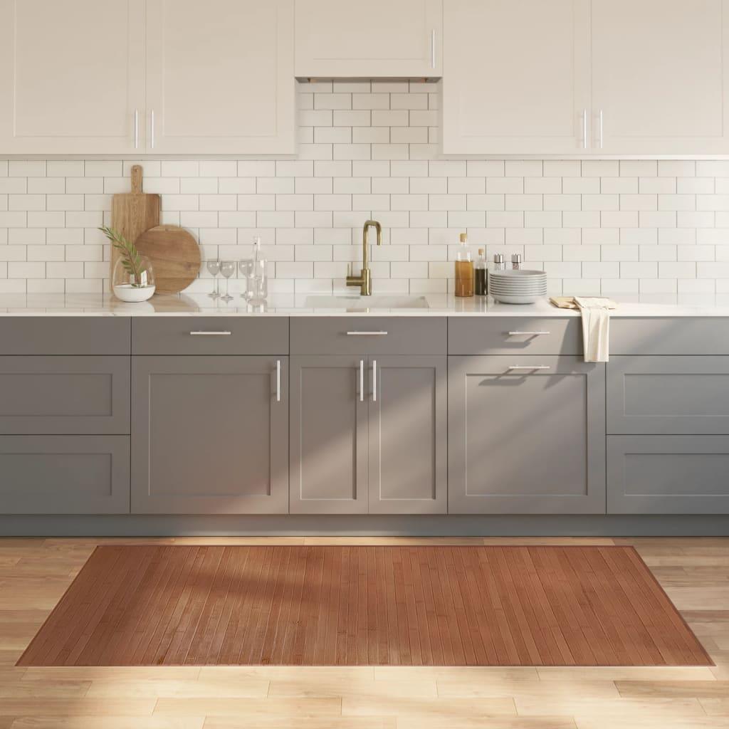 Gulvtæppe 100x200 cm rektangulær bambus brun