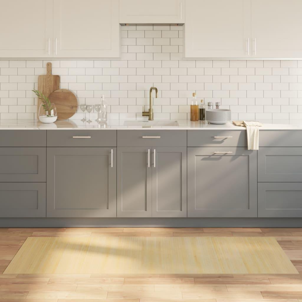 Gulvtæppe 70x200 cm rektangulær bambus lys naturfarvet