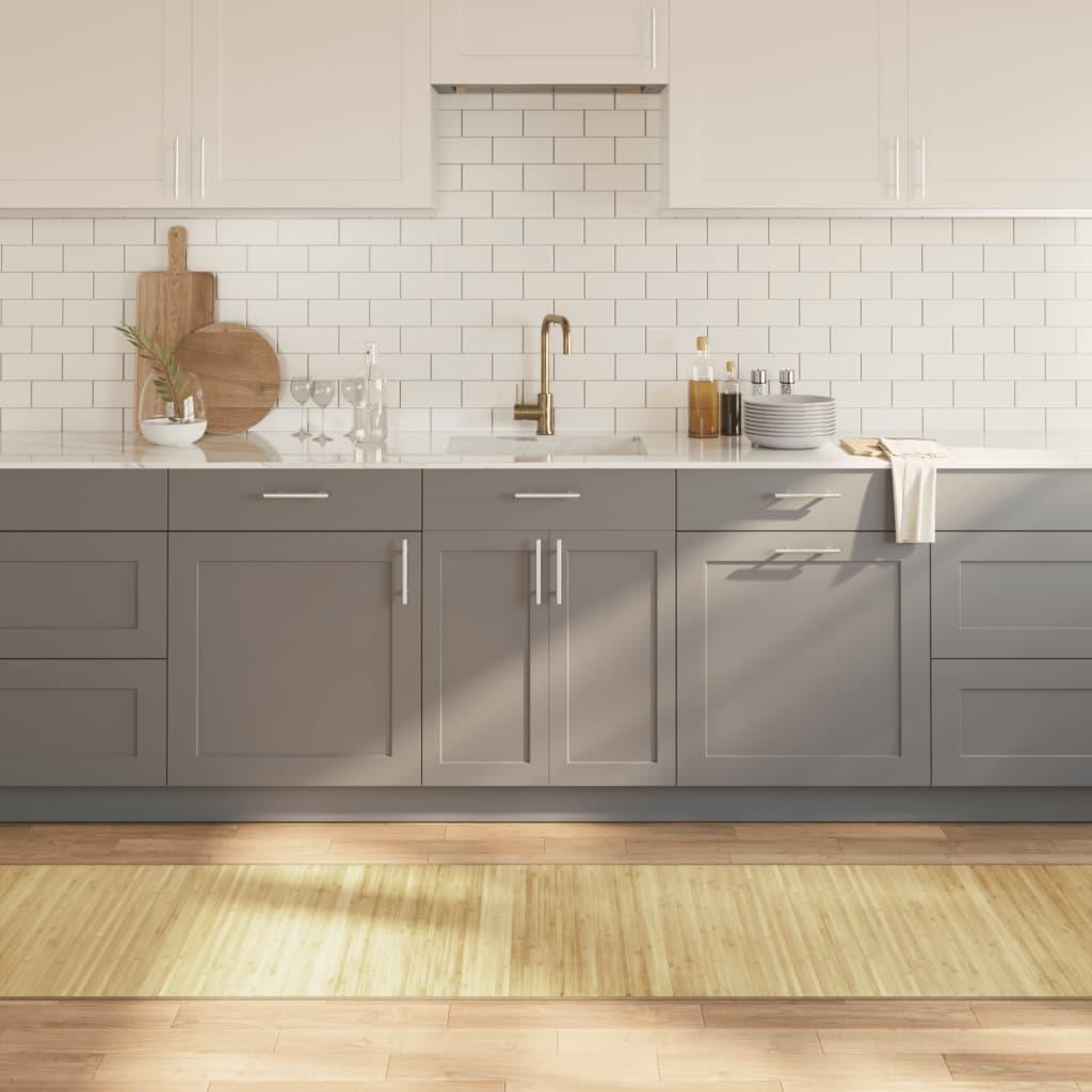 Gulvtæppe Rektangulær Bambus - lys naturfarve / 70 x 1000 cm