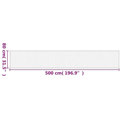 Gulvtæppe 80x500 cm rektangulær bambus naturfarvet