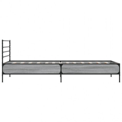 Sengeramme med gavl 90 x 200 cm - grå sonoma-eg