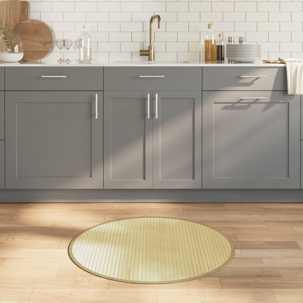 Gulvtæppe 80 cm bambus lys naturfarvet