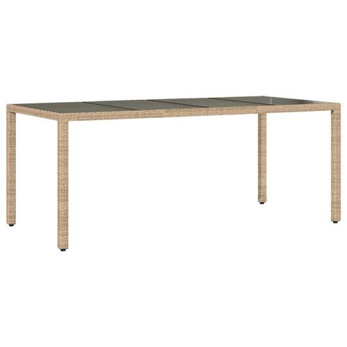 Spisebordssæt til haven 7 dele med hynder polyrattan og glas