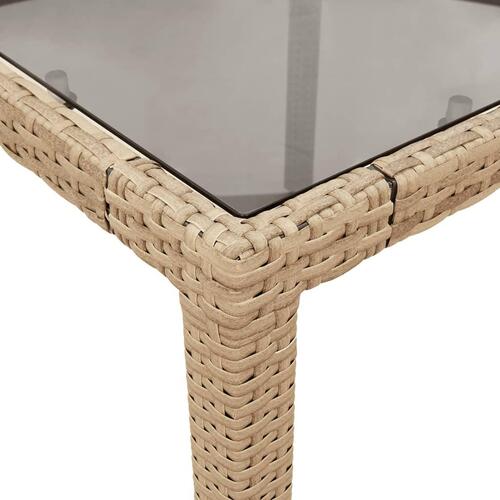 Spisebordssæt til haven 7 dele med hynder polyrattan og glas